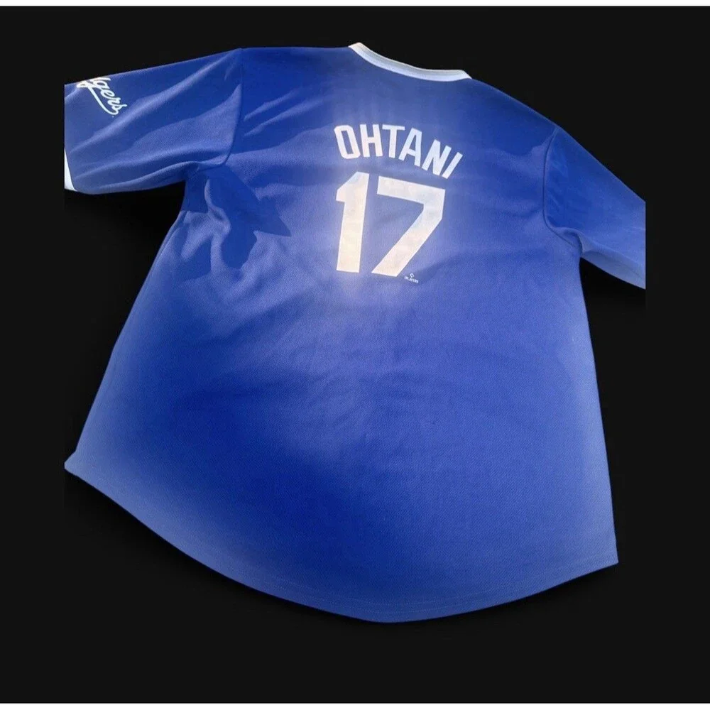 Shohei Ohtani #17 Los Angeles Dodgers Blue MLB Jersey Men’s XL Genuine Merchandi